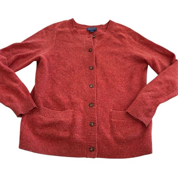 Pendleton coral Orange lambswool Sweater size medium - Picture 2 of 8
